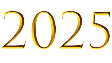 altın font 2025 yeni yıl tarihi, altın sayılar, tasarım