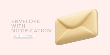 3D gerçekçi kağıt harf ışık arka planda izole. Vektör illüstrasyonu