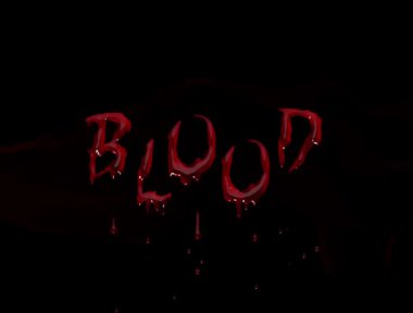 CGI Metin Canlandırması Damlayan Kan.