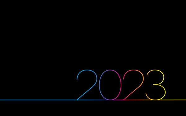 2023年の新年明けましておめでとうございます ダークシンプルなベクトル背景 — ストックベクタ