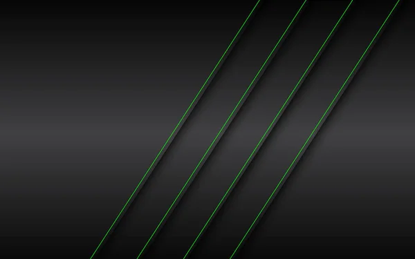 Fond Abstrait Métal Noir Avec Des Lignes Vertes Concept Design — Image vectorielle