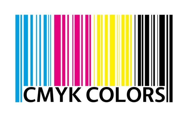 Código Barras Vectorial Colores Cmyk Símbolo Negocio Diseño Impreso Signo — Vector de stock