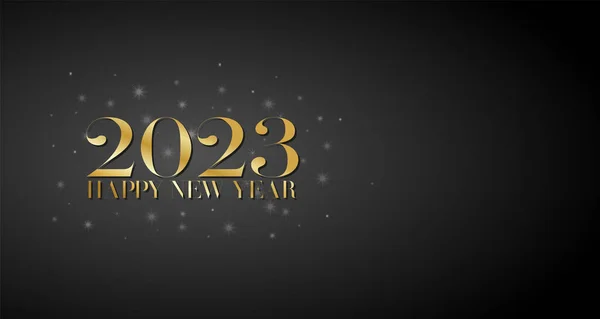 Bonne Année 2023 Inscription Avec Flocons Neige Sur Fond Noir — Image vectorielle