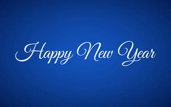 Szczęśliwego Nowego Roku Biały Napis Karcie Życzeniami Projektu Niebieskie Tło — Wektor stockowy