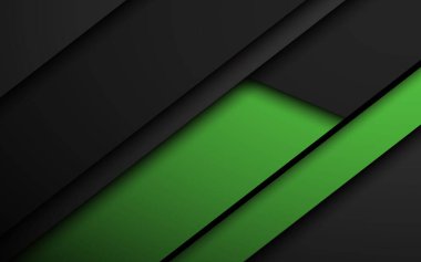 Soyut minimalist siyah ve yeşil arkaplan. Tasarım için belirsiz geometrik şekiller ve çizgiler. Banner şablonu. Katmanlar birbirinin üstünde. Vektör illüstrasyon duvar kağıdı