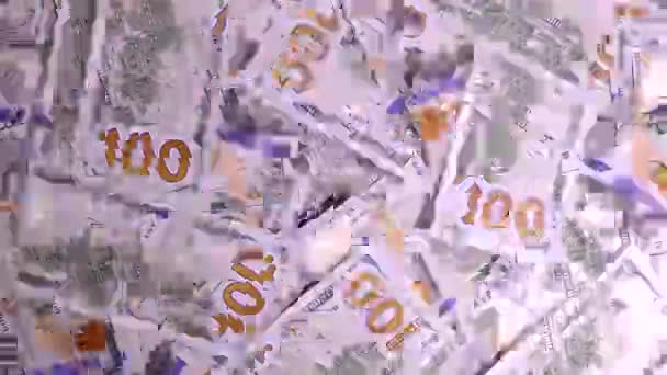 Lots Money Dollar Bill Close Income Capital Wealth Enrichment 100 — Vídeos de Stock