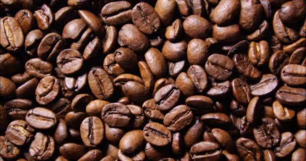 Geroosterde Koffiebonen Close Koffie Korrelt Koffie Achtergrond Bruine Textuur Van — Stockvideo