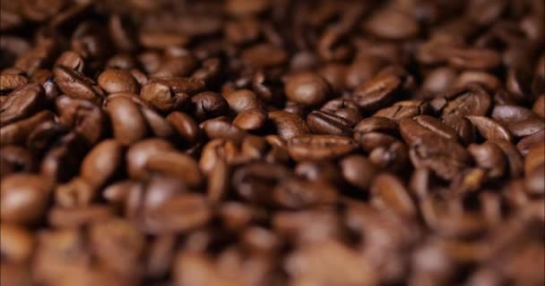 Granos Café Tostados Primer Plano Granos Café Fondo Del Café — Vídeo de stock