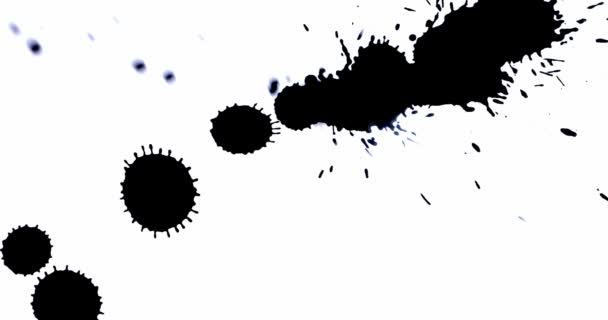 Tintenkleckse Auf Einem Weißen Teller Schwarze Flüssigkeitsflecken Auf Weißem Hintergrund — Stockvideo