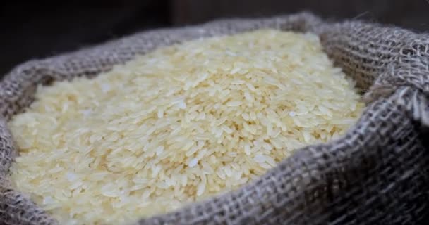 Rice Grains Bag Cereals Cooking Pilaf Sushi — Stock Video