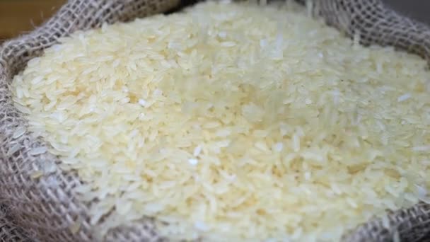 米粒装在袋子里 烹调小牛肉和寿司的谷物 — 图库视频影像