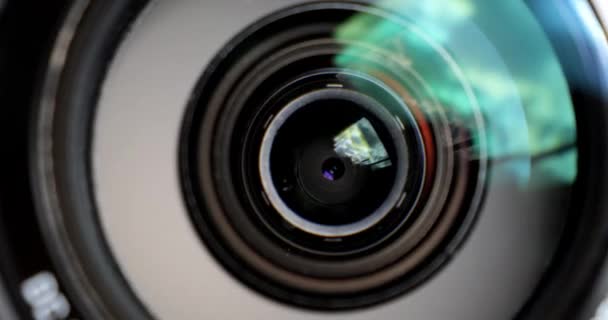 Κοντινός Φακός Κάμερας Βγάλε Μια Φωτογραφία Μια Κάμερα — Αρχείο Βίντεο