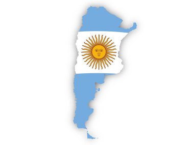 Beyaz arka planda Arjantin bayrağı var. Bu görüntünün öğeleri ESA tarafından desteklenmektedir.