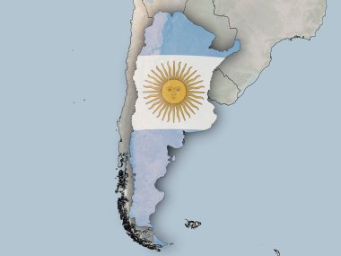 Arjantin haritası ulusal bayrağıyla kaplandı. Bu görüntünün öğeleri ESA tarafından desteklenmektedir.