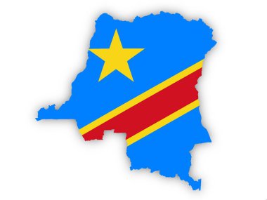 Beyaz arka planda Kongo DRC bayrağı var. Bu görüntünün öğeleri ESA tarafından desteklenmektedir.