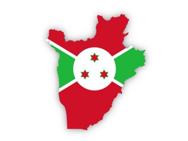 Beyaz arka planda Burundi bayrağı var. Bu görüntünün öğeleri ESA tarafından desteklenmektedir.