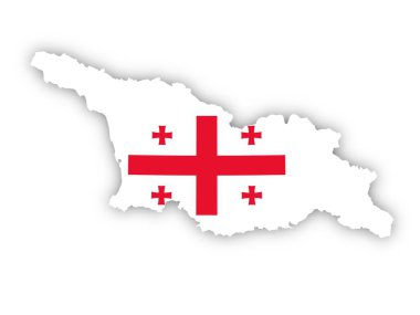 Beyaz arka planda Gürcistan bayrağı var. Bu görüntünün öğeleri ESA tarafından desteklenmektedir.