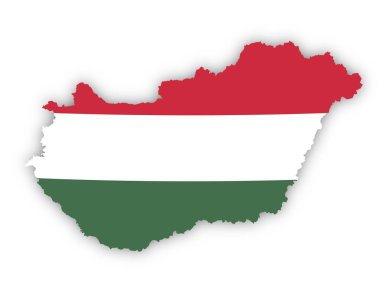 Beyaz arka planda Macaristan bayrağı var. Bu görüntünün öğeleri ESA tarafından desteklenmektedir.