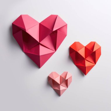 Kağıt ustası origami kalp şeklini kapat.