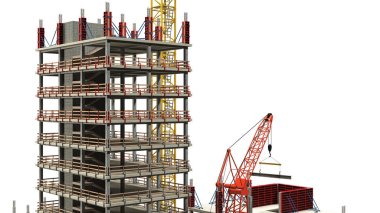 Yapı Yapılandırma Sitesi, BIM Projesi, 3D oluşturma, 3d illüstrasyon