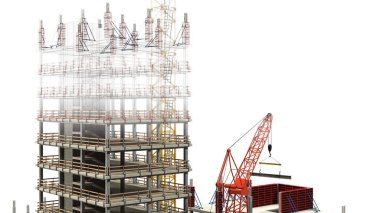 Yapı Yapılandırma Sitesi, BIM Projesi, 3D oluşturma, 3d illüstrasyon