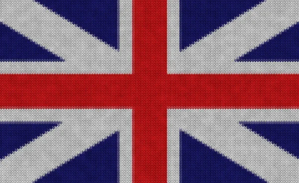 Knitted English Flag Rendering Illustration — Stock Photo, Image