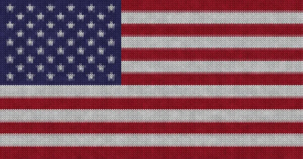 Knitted American Flag Rendering Illustration — Stock Photo, Image