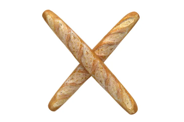 Fris Smakelijk Stokbrood Een Witte Achtergrond — Stockfoto