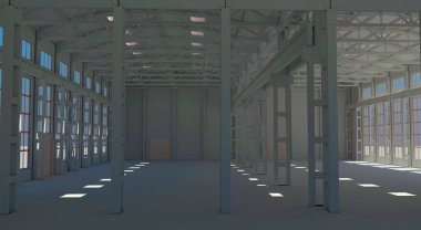 3D bir fabrika inşaatı 