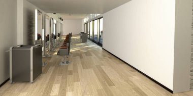 İç kuaför salonunun 3 boyutlu resmi