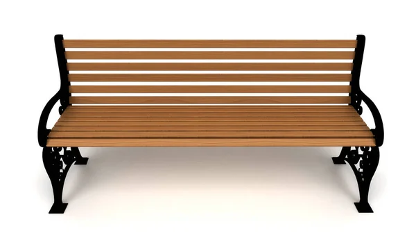 木製のベンチは白で隔離されました Dイラスト — ストック写真