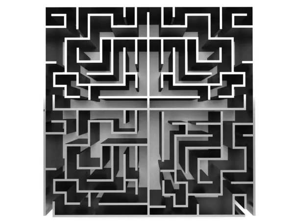Labirinto Com Labirinto Branco — Fotografia de Stock