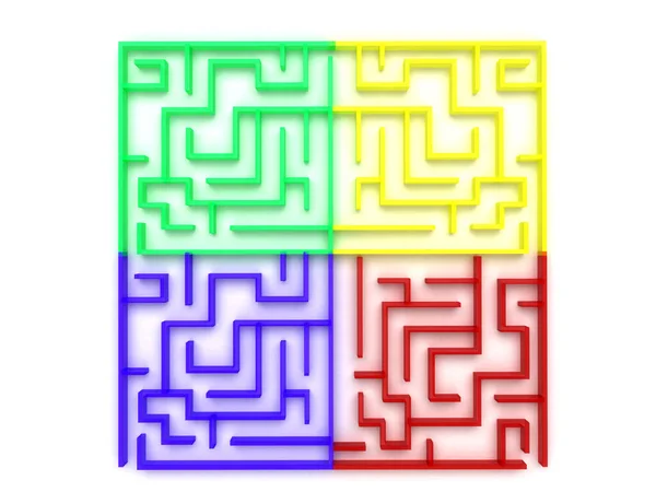 Labyrinth Mit Einem Farbenlabyrinth — Stockfoto