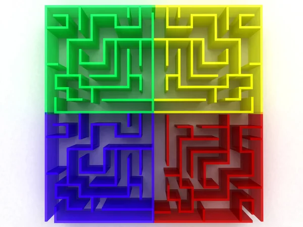 Labirinto Con Labirinto Colore — Foto Stock