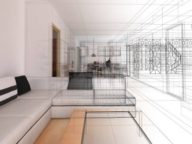 Modern mutfağın içi.