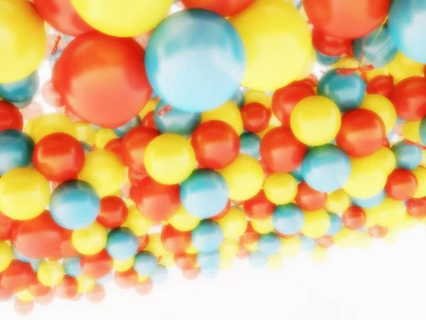 Veelkleurige Ballonnen Voor Het Verjaardagsfeest Vakantie Achtergrond Close Uitzicht — Stockfoto