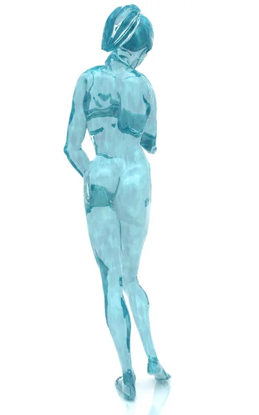 Візуалізація Жіночої Моделі Води Ізольовано Білому — стокове фото
