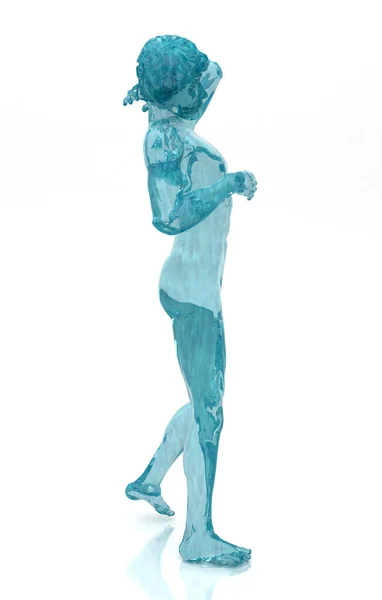 Цифрова Ілюстрація Людської Фігури Води Болем Області Шиї — стокове фото
