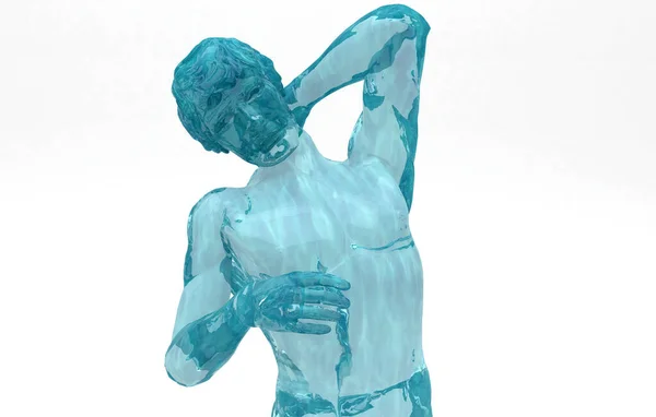 Цифрова Ілюстрація Людської Фігури Води Болем Області Шиї — стокове фото