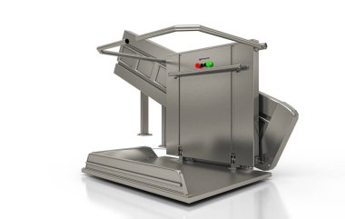 Tekerlekli sandalye ekipmanları beyaz arka planda izole edilmiş. 3d oluşturma.