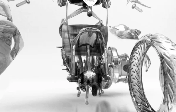 Motocykl Bílém Pozadí — Stock fotografie