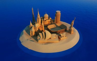 Kum modelinin 3 boyutlu yansıması