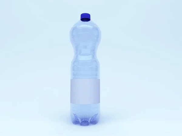 白い背景にプラスチックボトルの水 — ストック写真