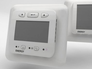 Beyaz arkaplan ile elektronik aygıtın 3 boyutlu görüntülenmesi