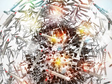 soyut fraktal tasarım, bilgisayar sanat geçmişi, tıbbi ekipman küresi