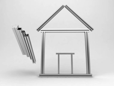 gerçekçi ev simgesinin 3 boyutlu canlandırması