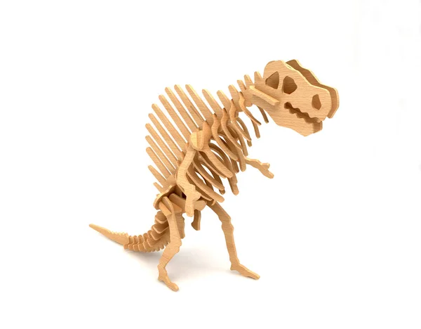 Modelo Dinosaurio Esqueleto Sobre Fondo Blanco Ilustración —  Fotos de Stock