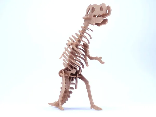 Modelo Dinossauro Esqueleto Fundo Branco Ilustração — Fotografia de Stock