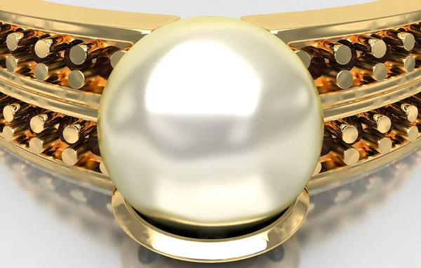 Gioielli Oro Con Diamanti Perle — Foto Stock