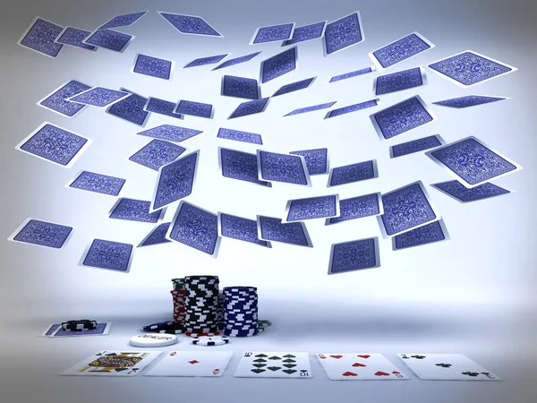 ブラックバックのカジノカードとチップ — ストック写真